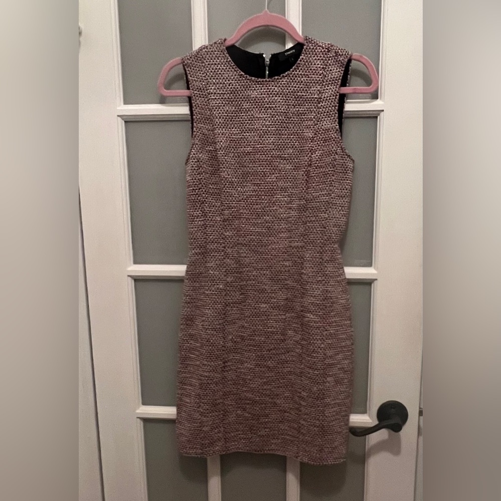 Theory tweed, pink & navy palette dress a line. Like new - Picture 7 of 7